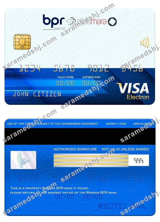 Rwanda BPR bank visa electron card